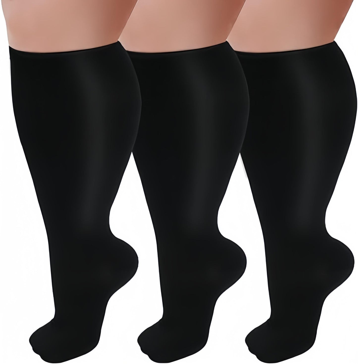 Plus size Compression Socks 20-30 mmHg 3 pairs