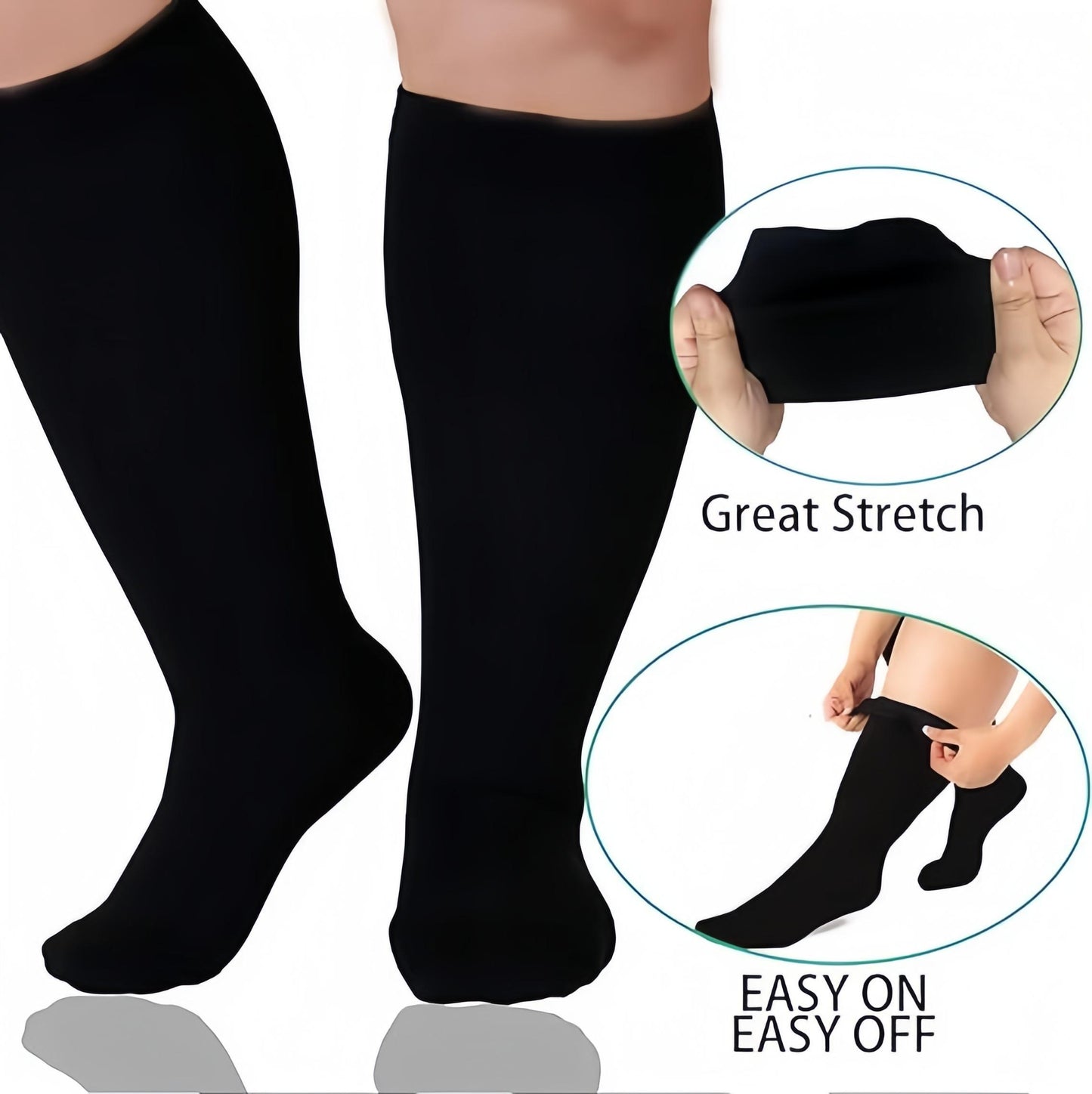 Plus size Compression Socks 20-30 mmHg 3 pairs