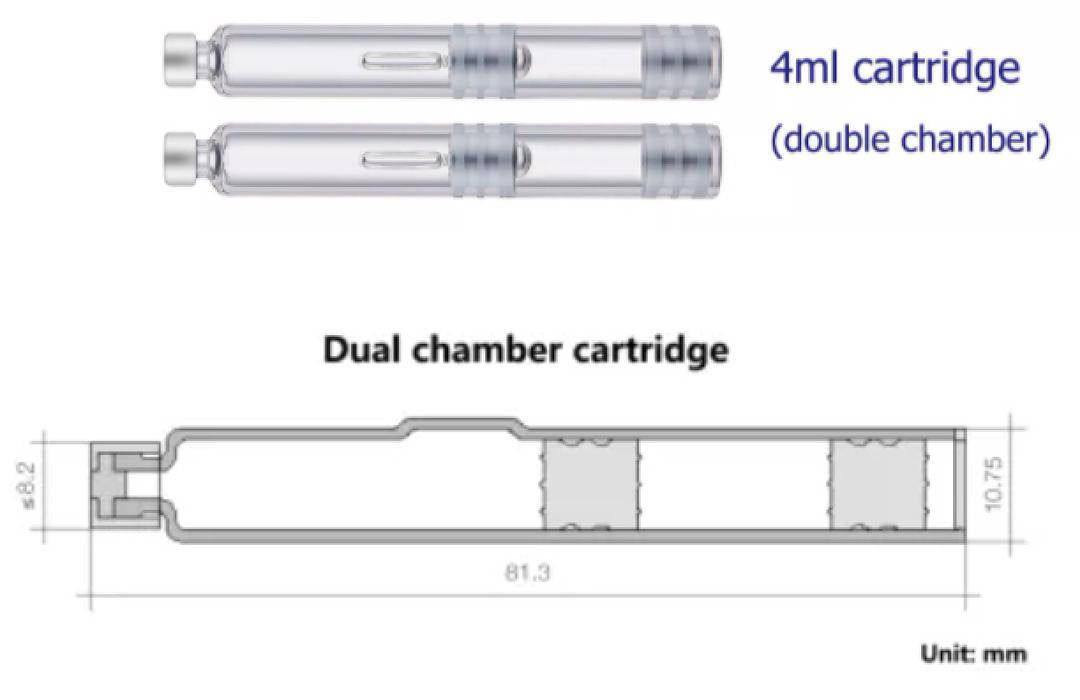 Pen Injectors For 4ml Double Chamber Cartridge